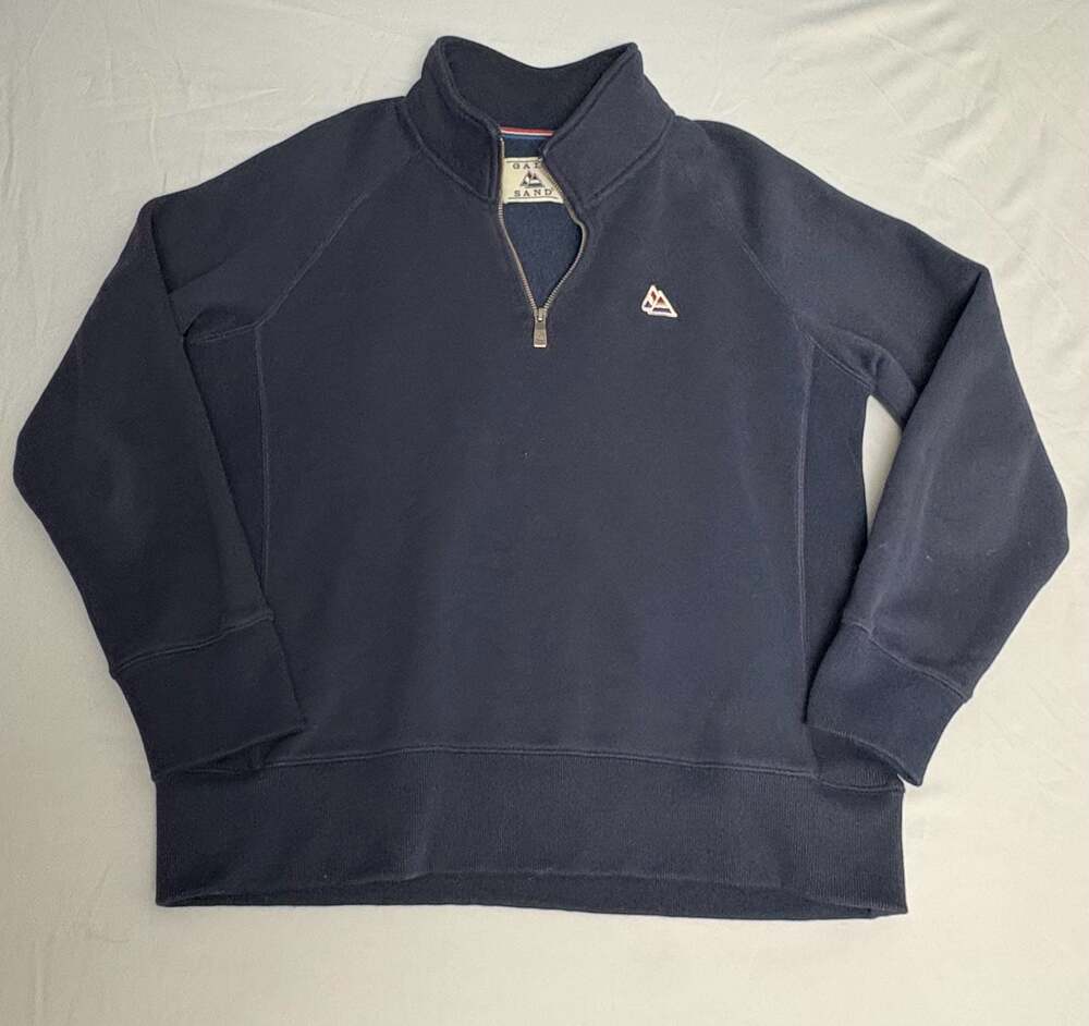 Galt Sand Navy Blue 1/2-Zip Mock Neck Sweatshirt with Triangle Logo GS-M-080